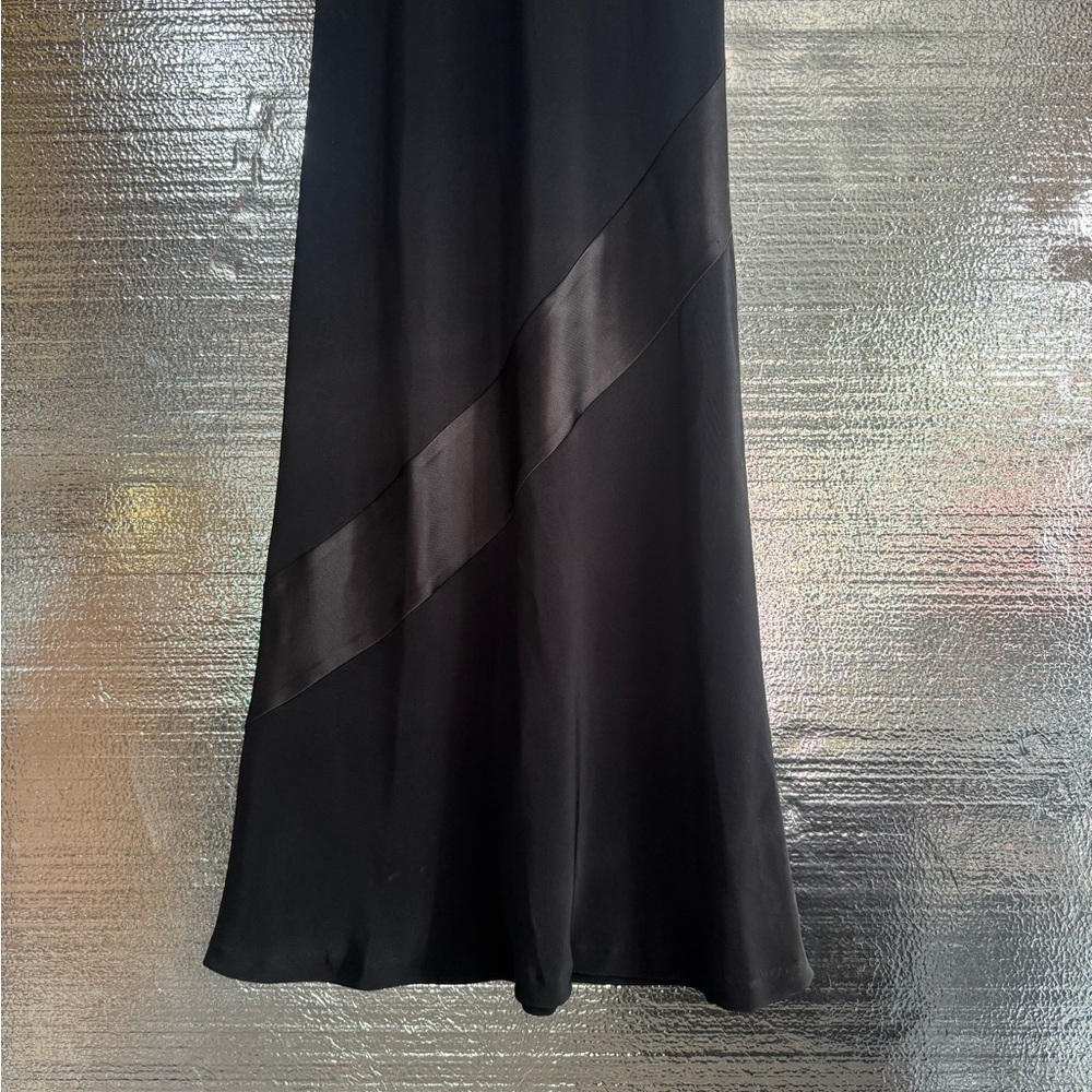 Laura Ashley 90s VTG black satin silky dress .US 4.Full length dress. - Picture 4 of 6